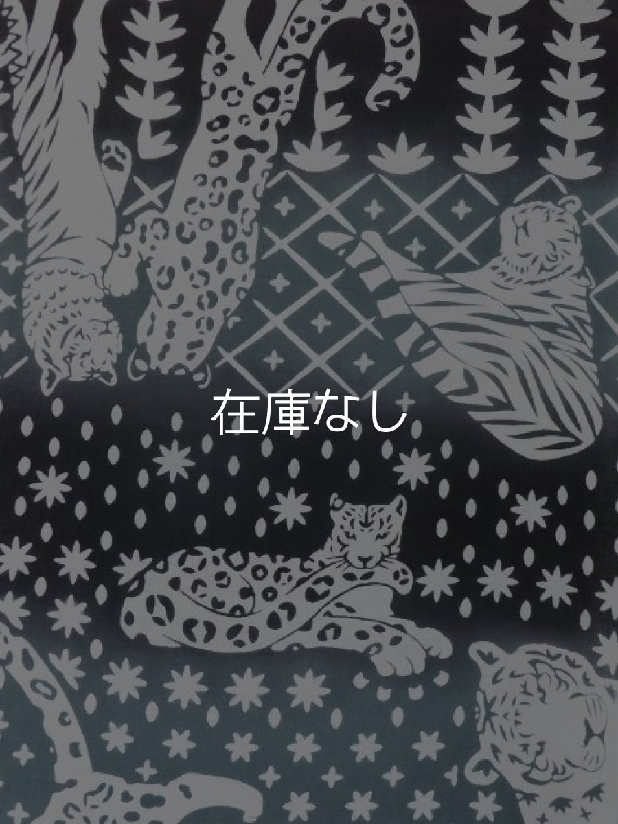 画像1: とことわの手ぬぐい　ネコカキリコ 黒 (1)