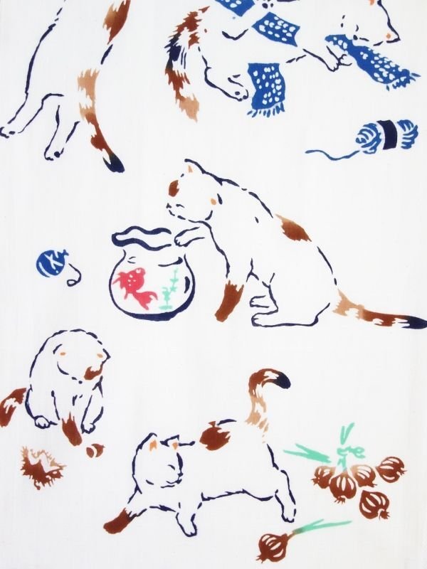 ヤギセイの手ぬぐい 猫遊び - 手ぬぐい専門店 こっさ。