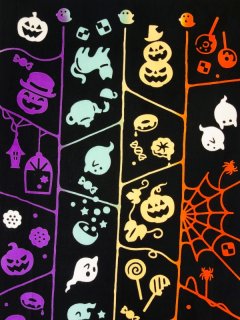 気音間の手ぬぐい あみだハロウィン - 手ぬぐい専門店 こっさ。