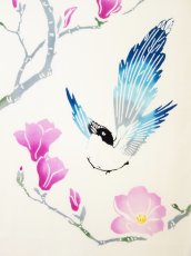 画像2: 手ぬぐい　木蓮に尾長 (2)