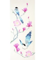 画像3: 手ぬぐい　木蓮に尾長 (3)