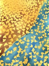 画像2: 【4月の限定販売】紺屋乃加藤の手ぬぐい　散りいちょう (2)