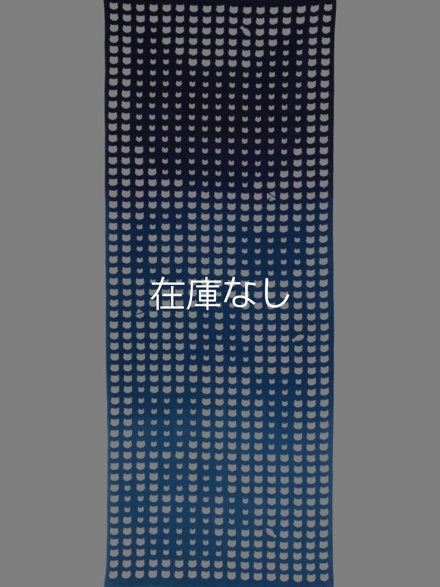 画像4: 黒猫舎の手ぬぐい　ねこしぼり 青ぼかし (4)