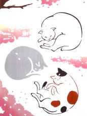画像1: 手ぬぐい　お花見猫 (1)