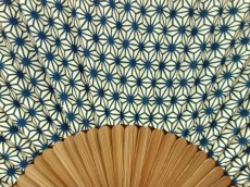 画像2: 染の安坊の手ぬぐい扇子　麻の葉 (2)