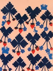 画像1: 【3月の期間限定】木下恵の手ぬぐい　いちご畑 ぴんく (1)