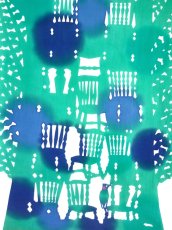 画像1: 【3月の期間限定】木下恵の手ぬぐい　家具屋のキツツキさん みどり (1)