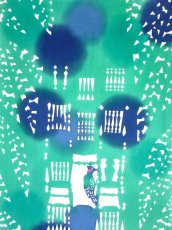 画像2: 【3月の期間限定】木下恵の手ぬぐい　家具屋のキツツキさん みどり (2)