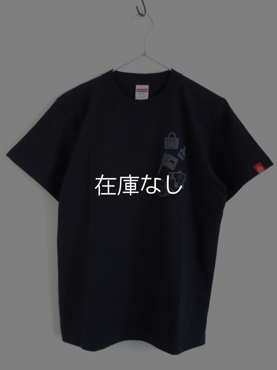 画像1:  【お買い得40％OFF】【ギフト包装不可】 岩川旗店のTシャツ　前掛け柄 黒Lサイズ (1)