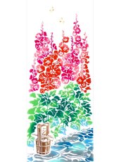 画像3: 梨園染の手ぬぐい　立葵 (3)