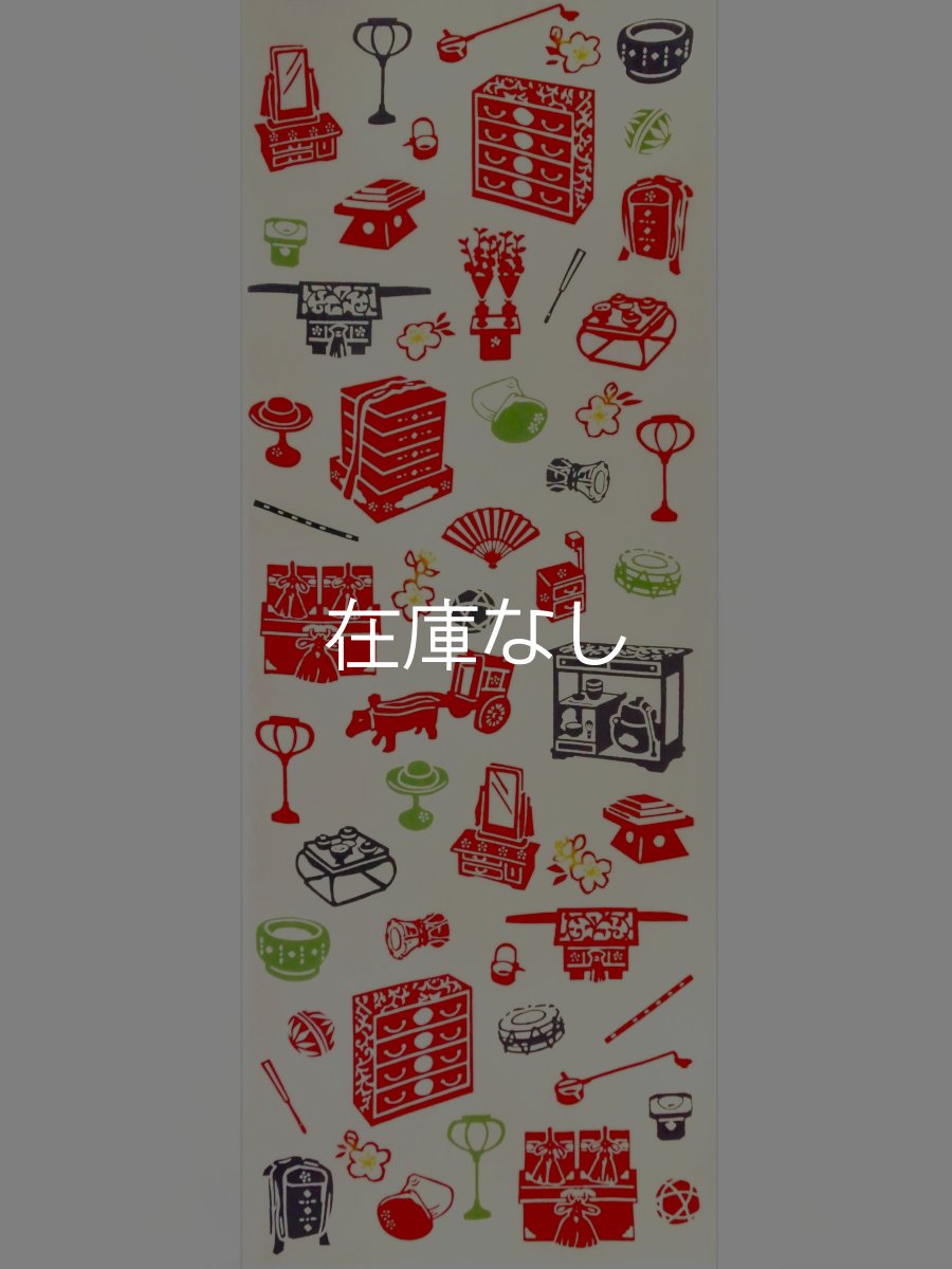 画像3: 梨園染の手ぬぐい　雛道具 (3)