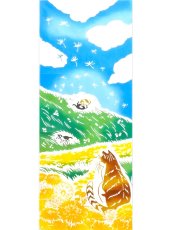 画像3: 手ぬぐい　たんぽぽに猫 (3)