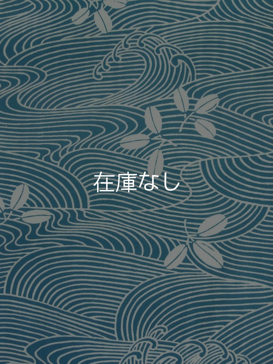 画像1: JIKAN STYLE（旧 気音間）の手ぬぐい*　波に葉っぱ (1)