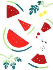 画像1: 手ぬぐい　食べ頃スイカ (1)