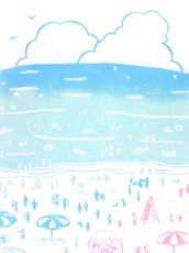 画像1: 手ぬぐい　海水浴 (1)