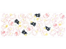 画像3:  【期間限定】 沢瀉屋の手ぬぐい　福福にゃんこ ピンク (3)