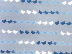 画像1:  【期間限定、6月8日20時〜販売開始】 沢瀉屋の手ぬぐい　ちどりストライプ (1)