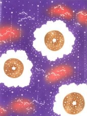 画像1:  【期間限定、6月8日20時〜販売開始】 沢瀉屋の手ぬぐい　お砂糖まぶしたドーナツ ギャラクシー (1)