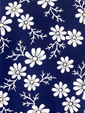 画像1:  【期間限定、7月7日20時〜販売開始】 注染工房の手ぬぐい　コスモス 紺地 白 (1)