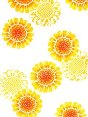 画像1:  【期間限定、7月7日20時〜販売開始】 注染工房の浴衣地手ぬぐい　ひまわりの花 オフホワイト (1)