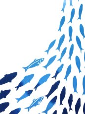 画像1: 手ぬぐい　青の大群 (1)