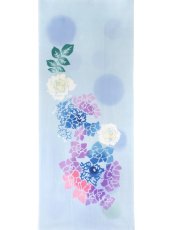 画像3: 【期間限定、8月5日20時〜販売開始】彩注染手拭い美香の手ぬぐい　紫陽花と薔薇 (3)