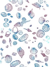 画像1: 【期間限定】ふんどしゆうこの手ぬぐい　貝殻づくし 夏の色ぼかし染め (1)