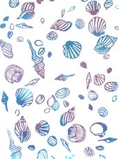 画像2: 【期間限定】ふんどしゆうこの手ぬぐい　貝殻づくし 夏の色ぼかし染め (2)