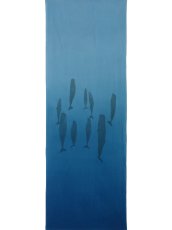 画像2: 【8月31日20時〜販売開始】関澤孝の手ぬぐい　眠りクジラ 薄い青（お一人様一点限り） (2)