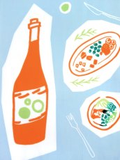 画像1: にじゆらの手ぬぐい　Living with wine 白 (1)