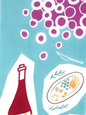 画像2: にじゆらの手ぬぐい　Living with wine 赤 (2)