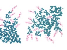 画像2: 【数量限定】あひろ屋の手ぬぐい　萩 ピンク色×青緑色（お一人様一点限り） (2)