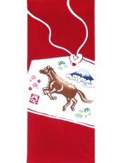 画像2: 梨園染の2026年干支手ぬぐい　絵馬 (2)