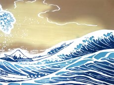 画像3: 【蔦重ゆかりの浮世絵師】梨園染の彩り浮世手ぬぐい　神奈川沖浪裏 (3)