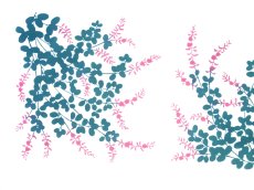 画像1: 【数量限定】あひろ屋の手ぬぐい　萩 ピンク色×青緑色（お一人様一点限り） (1)