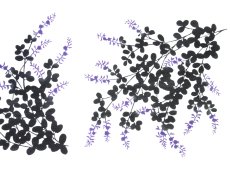 画像2: 【数量限定】あひろ屋の手ぬぐい　萩 紫色×黒（お一人様一点限り） (2)