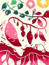 画像1: 気音間の手ぬぐい　お芋掘り (1)