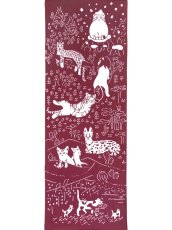 画像3: とことわの手ぬぐい ネコランド ワイン (3)