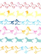 画像1: にじゆらの2026年干支「午」手ぬぐい　ウマ 2026限定色 (1)