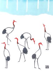 画像2: にじゆらの手ぬぐい　丹頂鶴 (2)