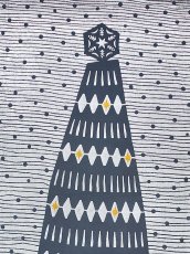 画像1: 【期間限定、11月9日20時〜販売開始】amiuの型染め手ぬぐい　森のクリスマスツリー (1)