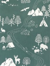 画像1: 【期間限定】amiuの型染め手ぬぐい　キャンプ (1)