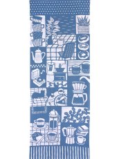 画像3: 【期間限定、11月9日20時〜販売開始】amiuの型染め手ぬぐい　コーヒーのある時間 ブルー (3)