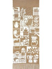 画像3: 【期間限定、11月9日20時〜販売開始】amiuの型染め手ぬぐい　コーヒーのある時間 ブラウン (3)