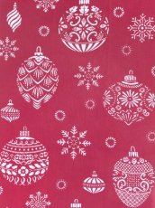 画像1: 【期間限定、11月9日20時〜販売開始】amiuの型染め手ぬぐい　Christmasオーナメント エンジ (1)