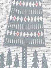 画像2: 【期間限定】amiuの型染め手ぬぐい　森のクリスマスツリー グレー (2)