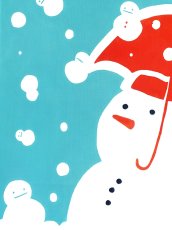画像1: 和布華の手ぬぐい　空から雪だるま (1)