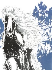 画像1: 【数量限定、12月1日20時より販売開始予定】ルミロックの2026年干支「午」手ぬぐい　ジプシーホース (1)