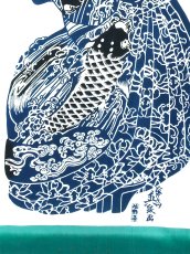 画像2: 【期間限定、12月1日20時より販売開始予定】【蔦重ゆかりの浮世絵師】ルミロックの手ぬぐい　花魁打掛 鯉の滝登り (2)