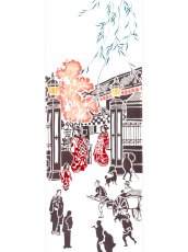 画像3: 【期間限定、12月1日20時より販売開始】ルミロックの手ぬぐい　明治の吉原大門風景 春 (3)
